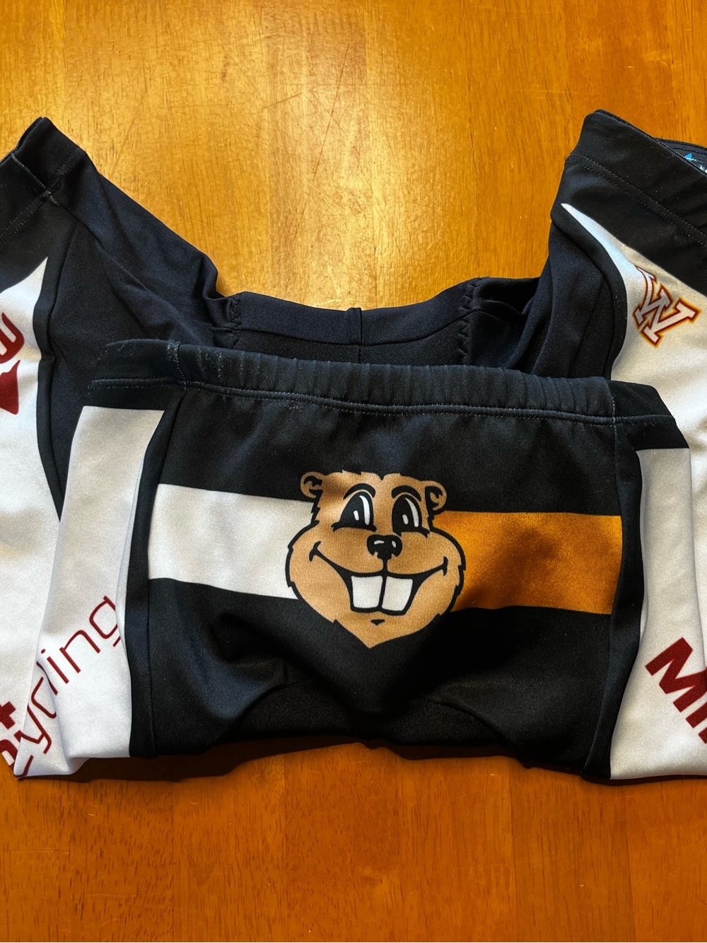 Black and White U of M- Twin Cities Cycling Shorts with Gopher on the Butt!